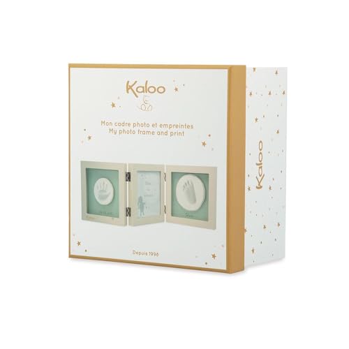 KALOO - Rêves de Douceur - Mon Cadre Photo et Empreintes Bébé - Kit Empreintes en Argile - Facile à Utiliser et Non Salissant - Cadeau de Naissance -...
