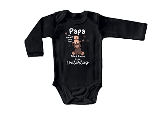 Blauer-Storch Babybody mit Druck Baby Body Papa du machst das Toll Erster...