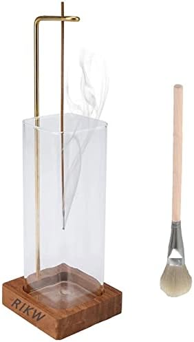 RIKW Incense Holder for Sticks,10.3" Tall Upside Down Incense Burner with Removable Glass Ash Catcher ，Mess Free Incense Burner for Home Décor,Meditation,Yoga