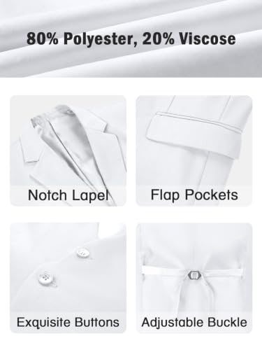 Image of WOMS Men's 3 Piece Suit Slim Fit,Mens Wedding Suit Groom Prom Tuxedo