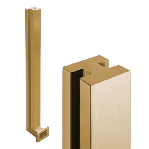 Abrazadera De Vidrio Dorada Para Escaleras, Balcones Y Hoteles. Montaje Lateral Con Tornillos. Poste De Barandilla De Vidrio Para Patios, Terrazas, Piscinas Y Plataformas De Construcción. Poste Centr