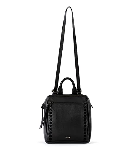 The Sak Loyola Mini Backpack in Leather, Convertible Design with Adjustable Strap, Black 5