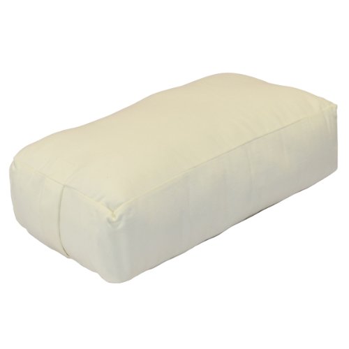 YogaDirect Supportive Rectangular Cotton Yoga Bolster, White, 24-Inch Long x 6-Inch high x 12-Inch Wide