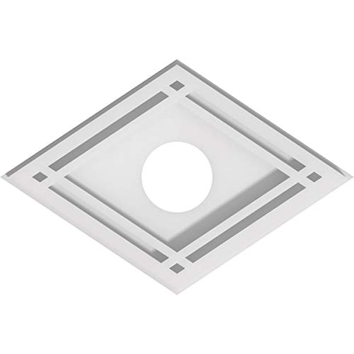 Image of Ekena Millwork CMP10X6DD-02000 Diamond Architectural Grade PVC Contemporary Urethane Ceiling Medallions 10 inchW x 6 5 /8 inchH x 2 inchID x 3 1 /2 inchC x 1 inchP