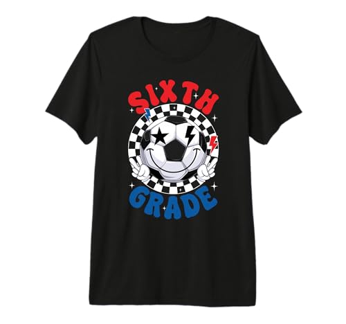 Groovy Sixth Grade Team Soccer First Day Of School Boys Kids Premium Tri-blend T-Shirt