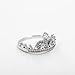 Uloveido Fashion Platinum Plated Round Cubic Zirconia Princess Crown Tiara Ring Wedding Band Promise Jewelry for Women (size 6)