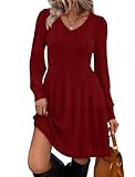 Sampeel Holiday Dresses for Women Elegant Sweater Party Dress Christmas Outfits 2025 Red L