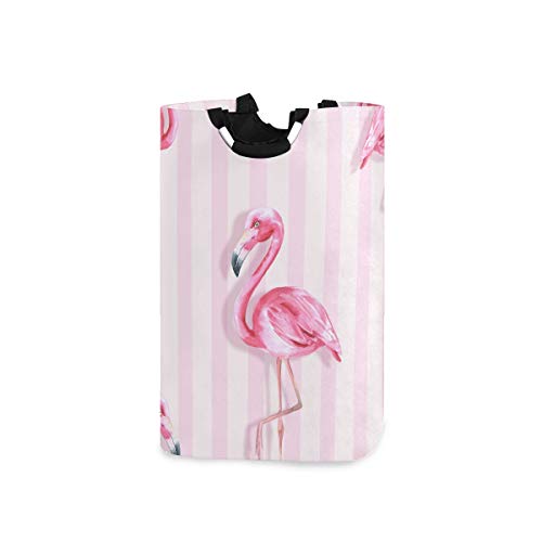 Mnsruu Panier à Linge Pliable avec poignée Rose Flamant Rose