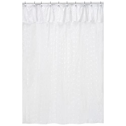 Sweet Jojo Designs White Eyelet Kids Bathroom Fabric Bath Shower Curtain