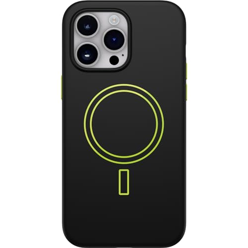 OtterBox iPhone 14 Pro Max Colorful Grip Case - ELECTRIC VIBES (Black/Lime Green), snaps to MagSafe, ultra-sleek, raised edges protect camera & screen