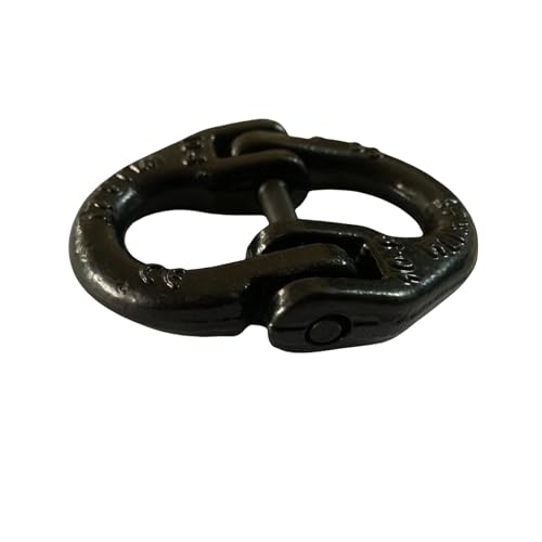 UTFTFWLW 3/8" Trailer Safety Chain Connector Link Tow Hitch Chain Connecting Hammerlock Coupling Link Towing Lifting Trucks Accessories 4pack G80 Alloy Steel 7100 lbs Working Load Limit Black Painted - Thumbnail 4
