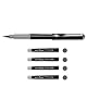 Pentel GFKPN Pocket Brush Pinselstift, Pigmenttinte für Kalligraphie, Skizzieren, Zeichnungen, Grau + 4 Patronen