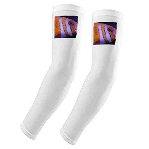 Guante protección UV solar estilo peces tropicales mangas de los brazos elásticas