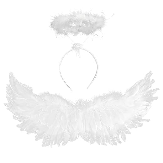 SULOLI Alas de Ángel Disfraz，Plumas Ángel Alas，Alas Angel Niño para Disfraz de Halloween,Carnaral,Cosplay y Fiesta