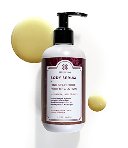 Body Serum – Pink Grapefruit By Dermaglove - All-Natural Pink Grapefruit Body Lotion Infused With Essential Oils, Minerals, And Vitamins Needed To Maintain A Youthful Glow And Restore The Body’s Acid Mantle. (8-Ounce Pump) #TOP2