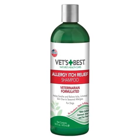 Vet's Best Allergy Itch Relief Dog Shampoo | Cleans and Relieves Discomfort from Seasonal Allergies | Gentle Formula 470ml Cover