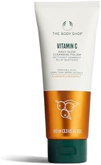 The Body Shop Vitamin C Daily Glow Cleansing Polish, 100 ML - For Dull, Tired Skin| Removes Dead Skin Cells| Radiance Revealing