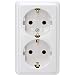 Produktbild Kopp Schutzkontakt-Steckdosenleiste, 2-Fach, ohne Zuleitung und Stecker, arktis-weiß, 120101001