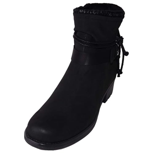 Bottines femme chaudes contre le froid en daim synthétique