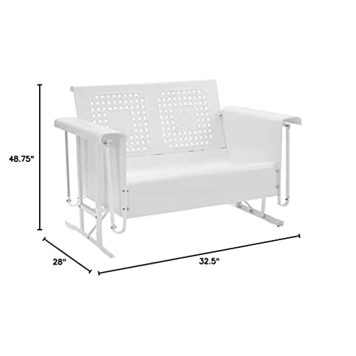 Crosley Furniture Bates Loveseat Glider White Beachfront Decor