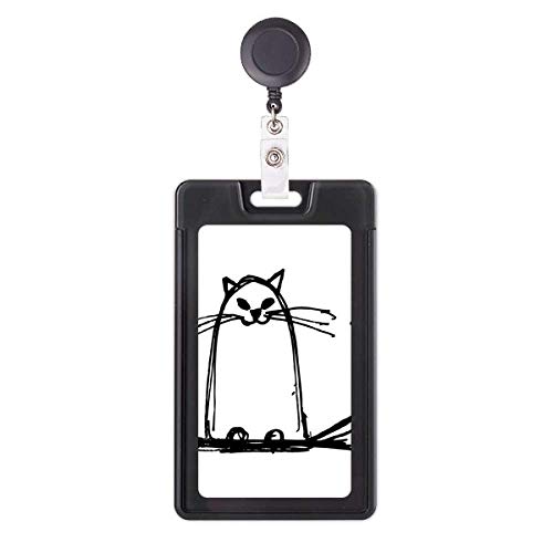 Porte-badge rétractable chat au design bouclé unique et cordon robuste