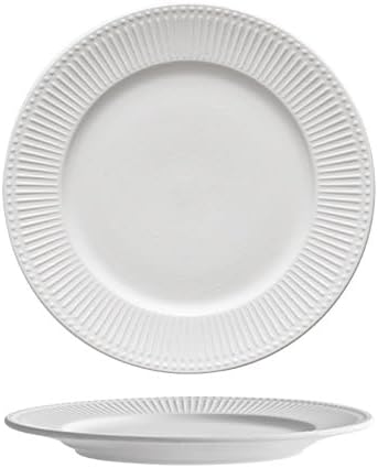 モダンな大型ディナープレート 8インチの白と黒のセラミック製レストランキッチンサービスプレート、家庭の朝食パーティー、パスタ、ステー