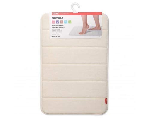 TATAY Nuvola Bath Mat, Microfibre, White, One Size