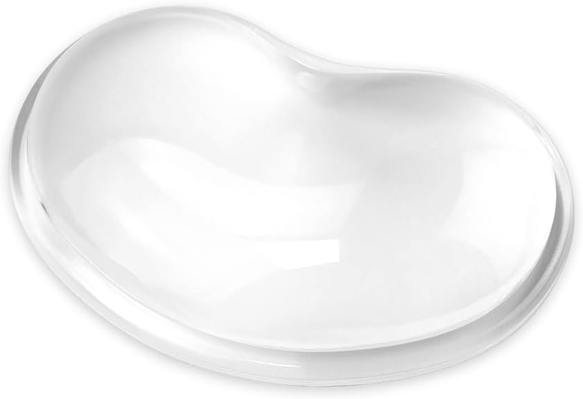 Arisase Soft Mouse Wrist Rest Pad Comfortable Cool Silicone Gel Ergonomic Cushion Small-Sized Hand Pain Relief Support Pad with Gel-Filled for Laptop Computer Office & Home (Transparent)