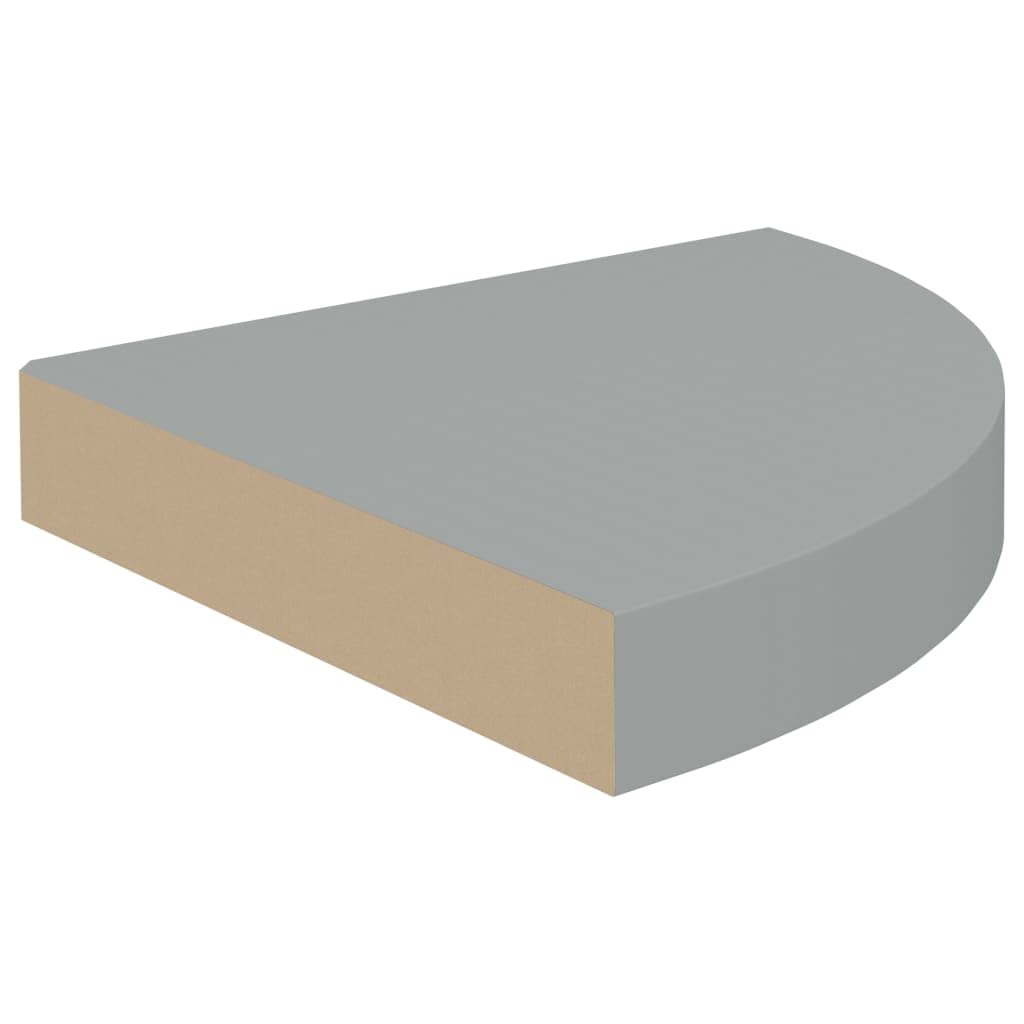 Ładne półki ścienne i półki, półki, półki, półki, narożne, 4 szt., szare, 25 x 25 x 3,8 cm, MDF
