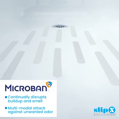 Slipx Solutions Microban-Infused Non-Slip Adhesive Safety Treads | Anti-Slip Bathroom Accessories - Bathtub, Shower, Pool, Boat, & Stair Tread Stickers | 7.5"X.75" Power Grip Strips | 12 Pieces, Clear #TOP1