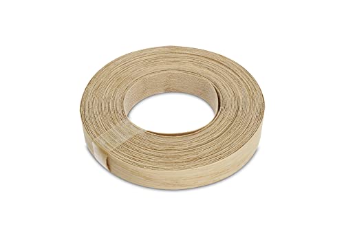 WoodPress® 15 mm Bois de Chêne Véritable Bande de Chant en Placage Préencollé - Rouleau de 7,5 m - Application à Repasser facile à faire soi-même, couvre le bord d'un panneau MDF standard Cover