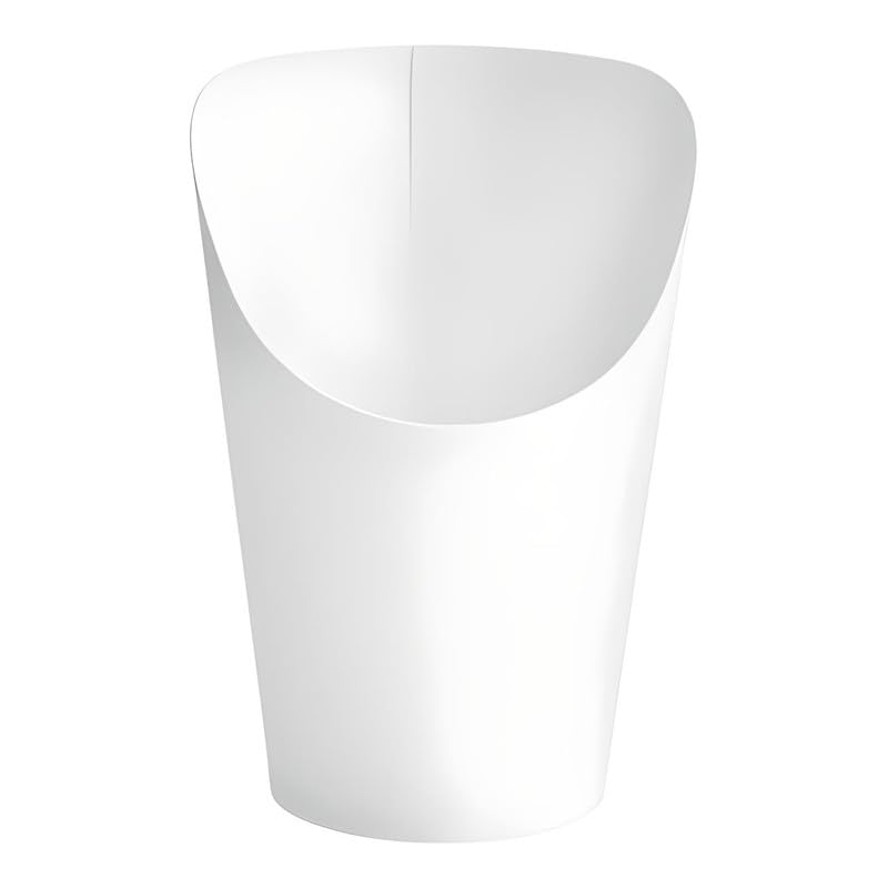 OCS Parts 100-Pack Disposable Charcuterie Cups | White | 4.75-Inch Grease Resistant Holders for French Fries, Appetizers, Desserts and Snacks