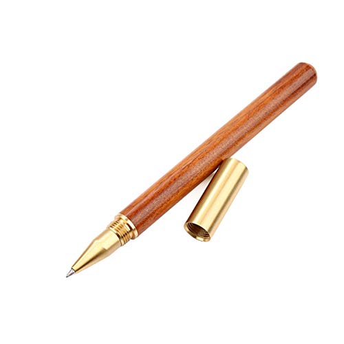 Hibye Vintage Wood Body Ballpoint Pen Ball Pens Brass Ball Roller Pen Metal Cap Stationery School Supplies #TOP4