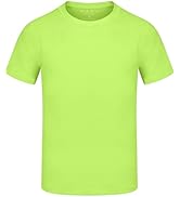 Boys UPF 50+ Swim Shirt, Youth Neon T Shirt Athletic Sports Undershirt, Kids UV Sun Protection Ra...
