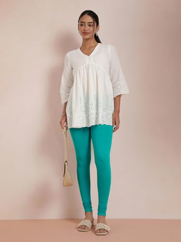 Image of TWIN BIRDS Tailored Cut and Classic Fit Super Stretchable Elastane Fabric Churidar Leggings for Women