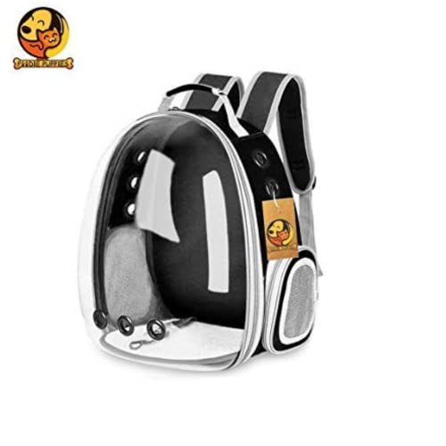 Foodie-Puppies-Astronaut-Space-Transparent-Capsule-Breathable-Airline-Approved-Ventilate-Transparent-Carrier-Backpack-for-Travel-Hiking-and-Outdoor-for-Puppies-Cats-Black