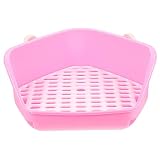 M I A Bac à litière d'angle en plastique pour petit animal - Pour hamster, lapin, chinchilla, gerbille, furet, bleu (couleur : rose)