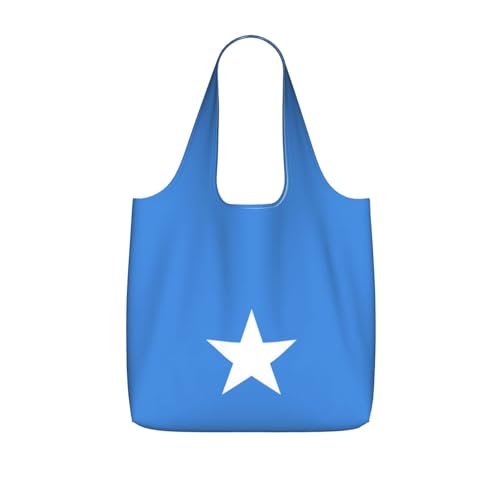 CNTDBU Bolsa de compras plegable con bandera de Somalia, ligera, reutilizable, plegable, para comestibles, mochila de viaje de 25 litros con cordón para el trabajo y el gimnasio