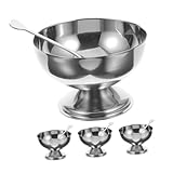 Look : la finition polie et la conception pied créent une apparence raffinée, ce qui permet à bols de présenter vos desserts préférés, bols à crème, bol à glace pied