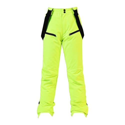 Isolierte Skihose für Damen, wasserdichte und winddichte Schneehose, verstellbarer Riemen, Skibekleidung, Thermo-Snowboardhose, atmungsaktive Wintersporthose, gepolsterte Outdoor-Skihose, grün, XXXL