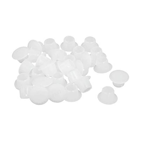 PRINDIY Hole Lids White 8mm Dia 30pcs Plastic Straight Line Screw Cap Covers Cover