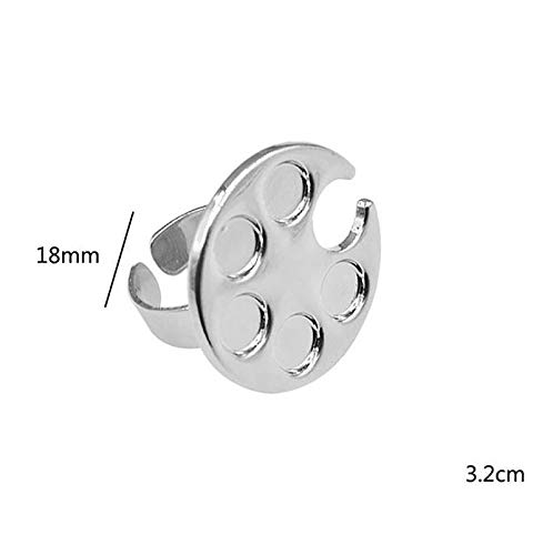 Mwoot 2 Pieces Nail Art Palette Finger Rings, Mini Polish Holder Drawing Color Palette, Nail Art Painting Gel Palette Manicure Tool, Cosmetic Artist Mixing Palette #TOP3