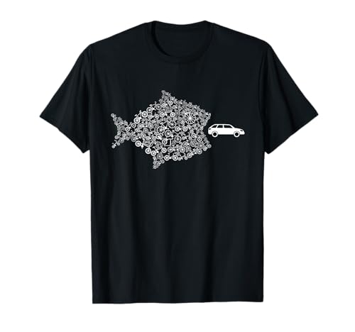 Street Trek Bicycle Fish Eats Car Climate Cycling Jersey T-Shirt