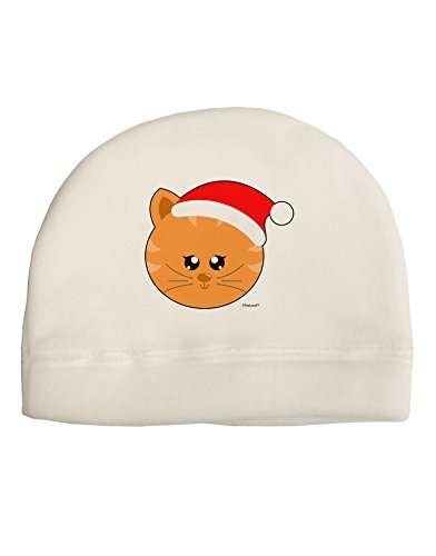 TOOLOUD Cute Christmas Cat Santa Hat Child Fleece Beanie Cap Hat White