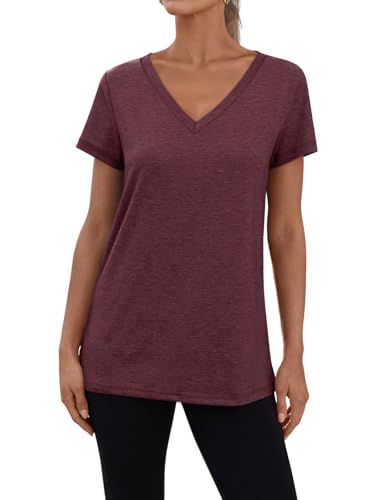 3 Pack V Neck T Shirts for Women Short Sleeve Tshirts Summer Casual Tops Loose Fit Basic Tees3