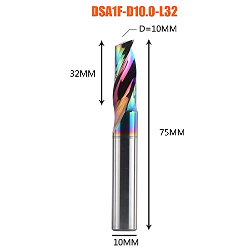1 szt. 3,175 4 6 8 mm frez trzpieniowy z węglika spiekanego, pojedynczy ostrz, powłoka DLC(DSA1F-D10.0-L32)