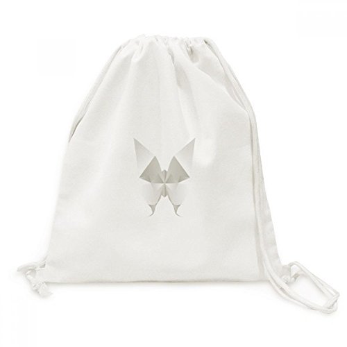 Sac à Dos Toile Drawstring Backpack Papillon Blanc Léger pour Éviter les Sacs Lourdes