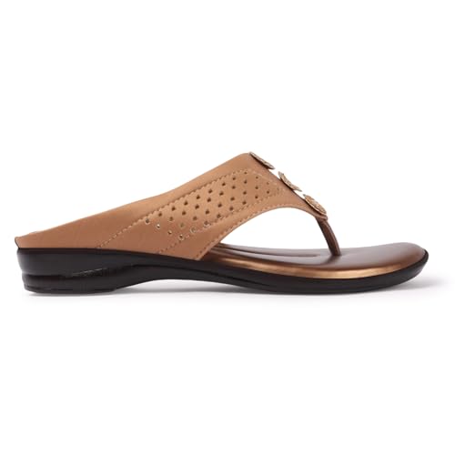 Image of Vendoz Women Casual Beige Flat Sandals (L611)