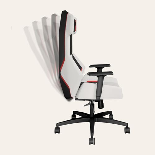 Image of Interio by Godrej Venox High Back Synthetic Leather Ergonomic Gaming Chair (White) 1-Year Warranty, 3D Armrest, Magnetic Lumbar and Headrest Adjustable