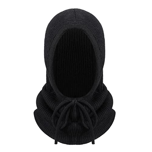 TAGVO Sturmhaube Stricken Gesichtsmaske, Balaclava Winter Nackenwärmer Winddicht, Mütze Schal 2 in 1, Winddichter Hut für Männer und Frauen, Universal Größe Alltagskleidung